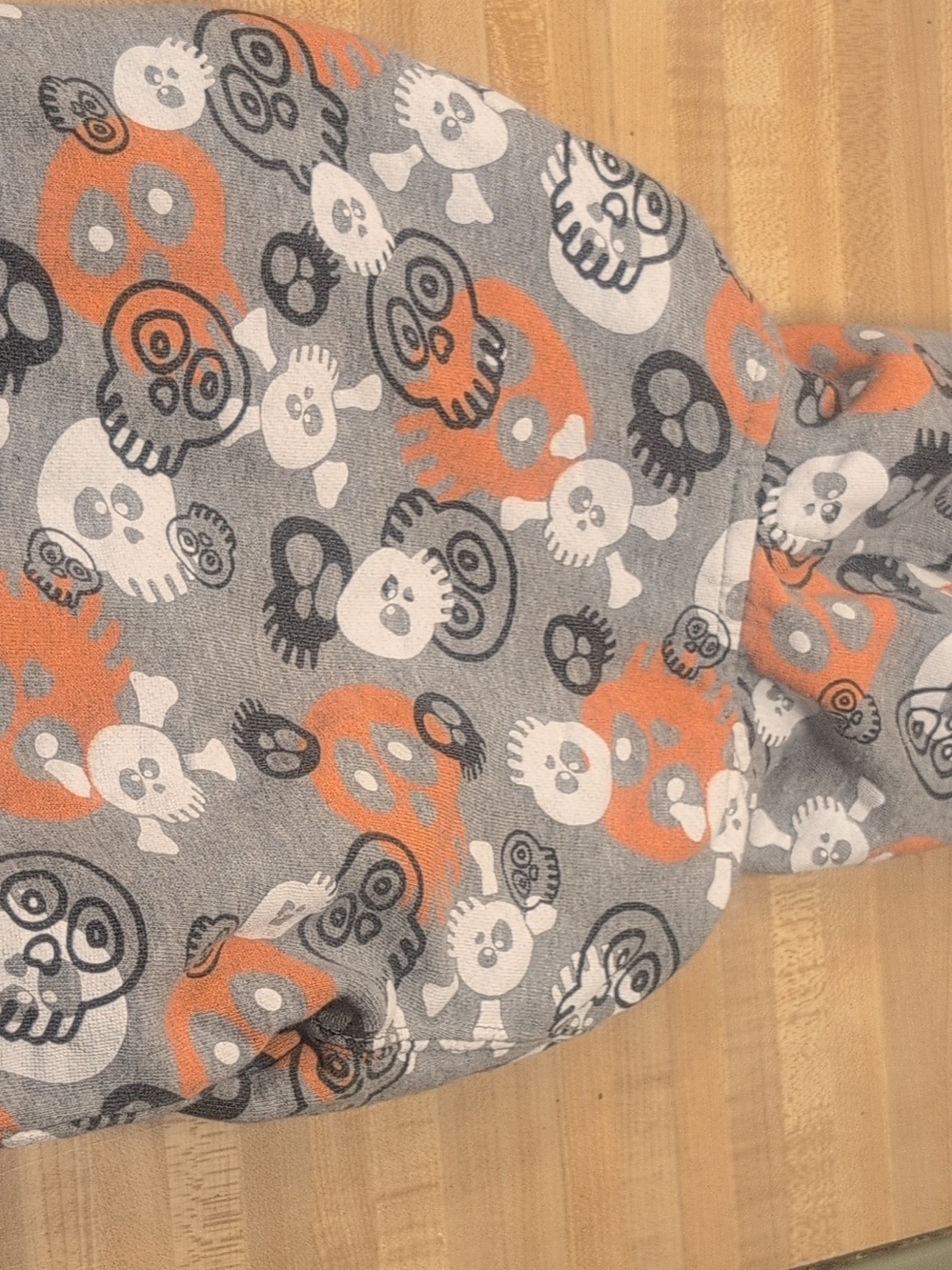 Kids Skull Print Zip Hoodie in Gray and Orange - Picture 11 of 11